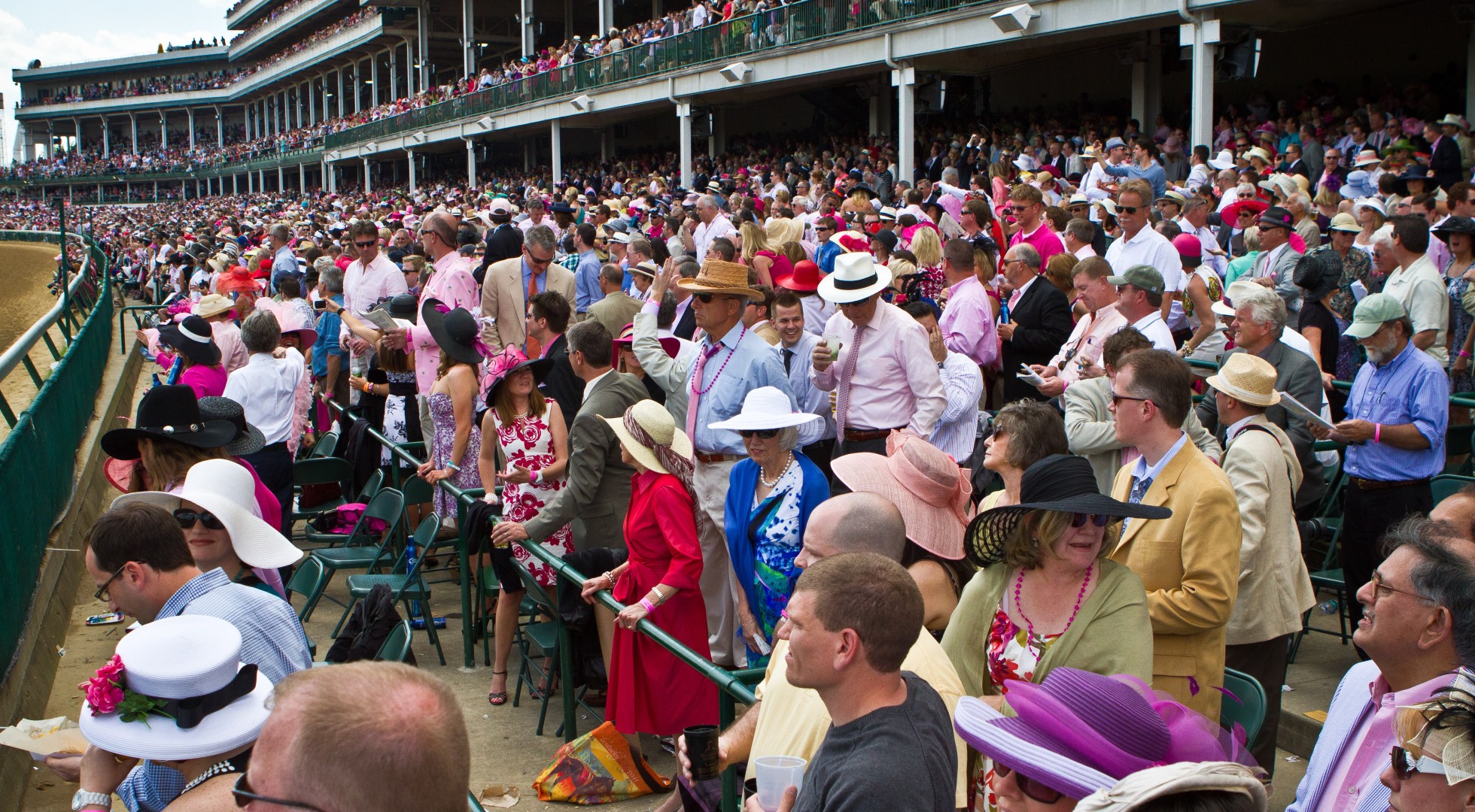Kentucky Derby fans watching