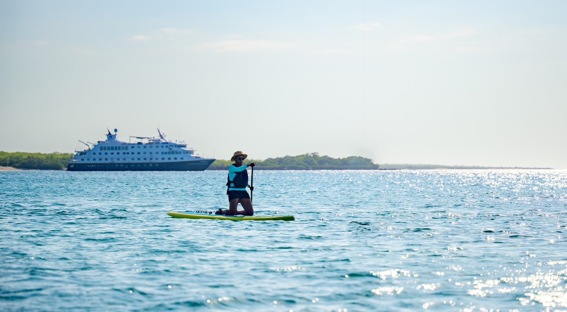 Paddle boarding on Galapagos