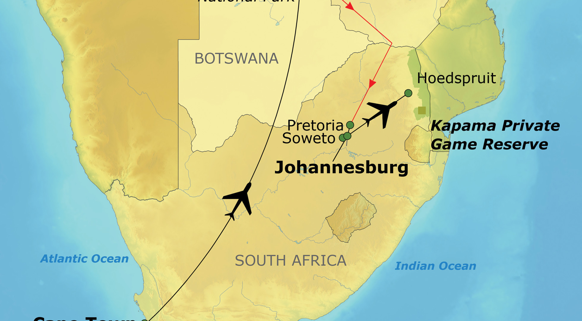 map southern africa