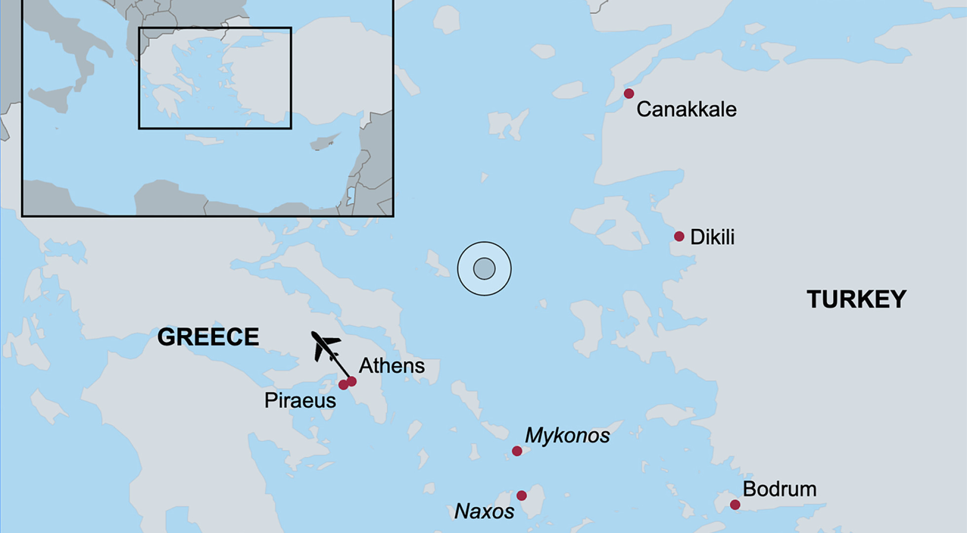 Map Istanbul Athens