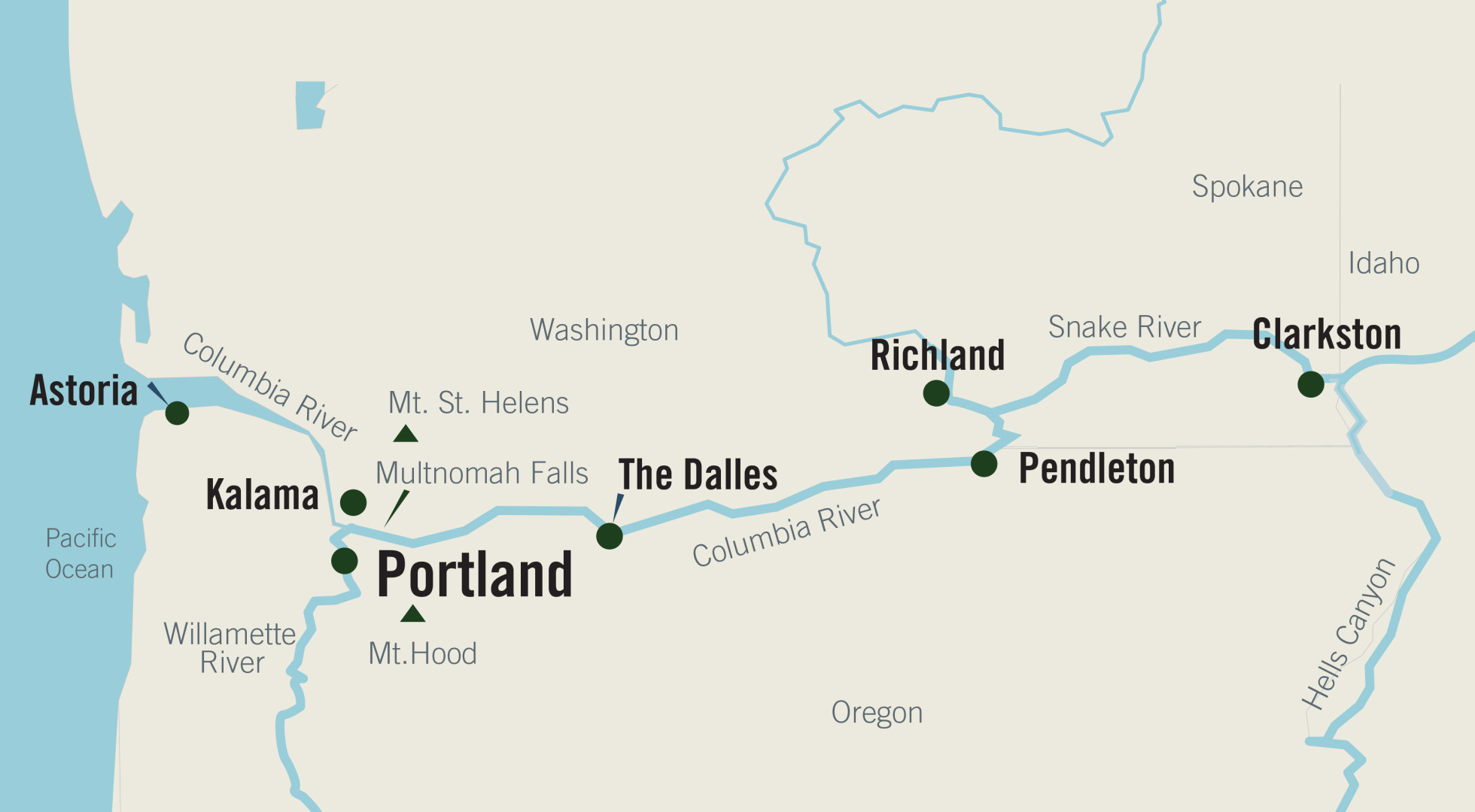 Map Columbia river