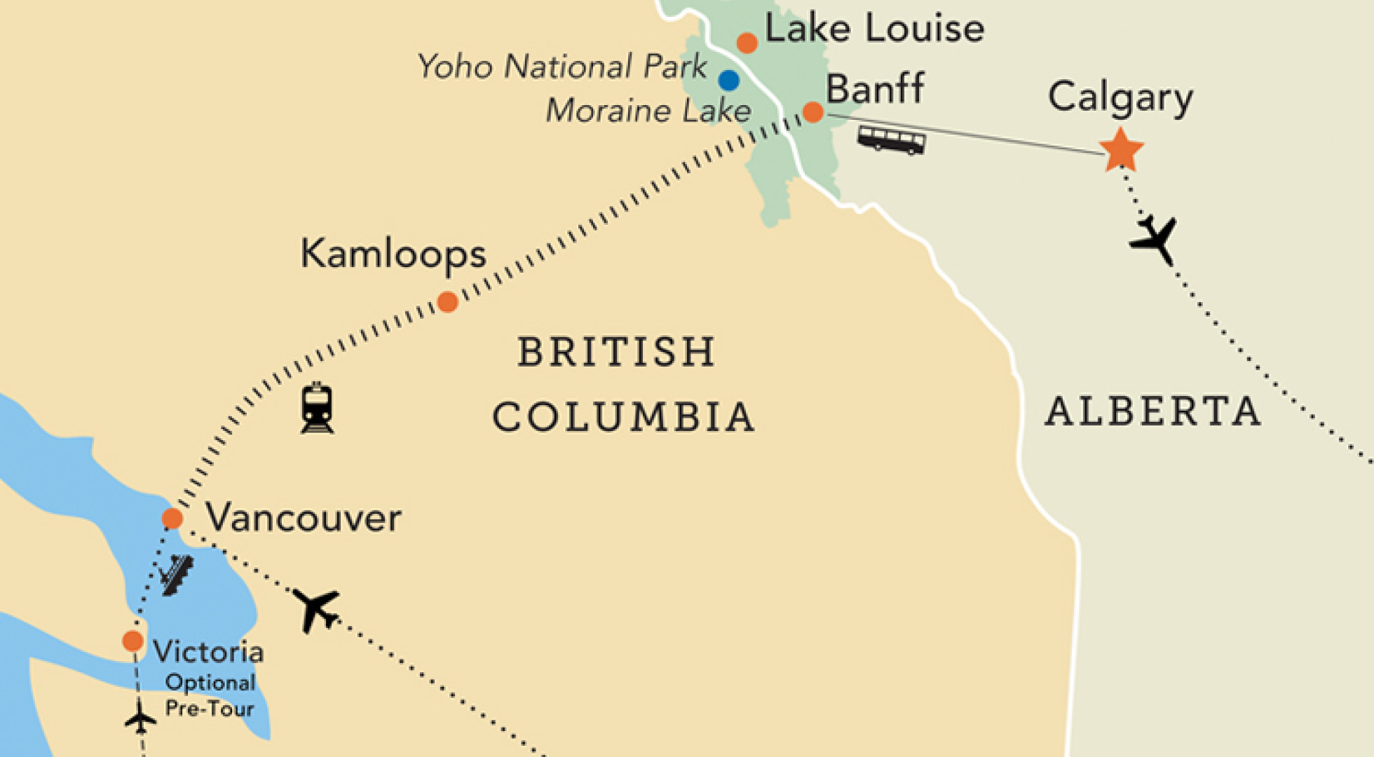 Rockies by Rail map