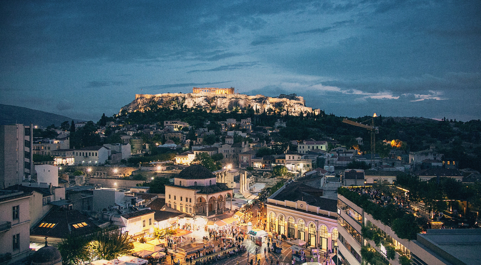 athens at night