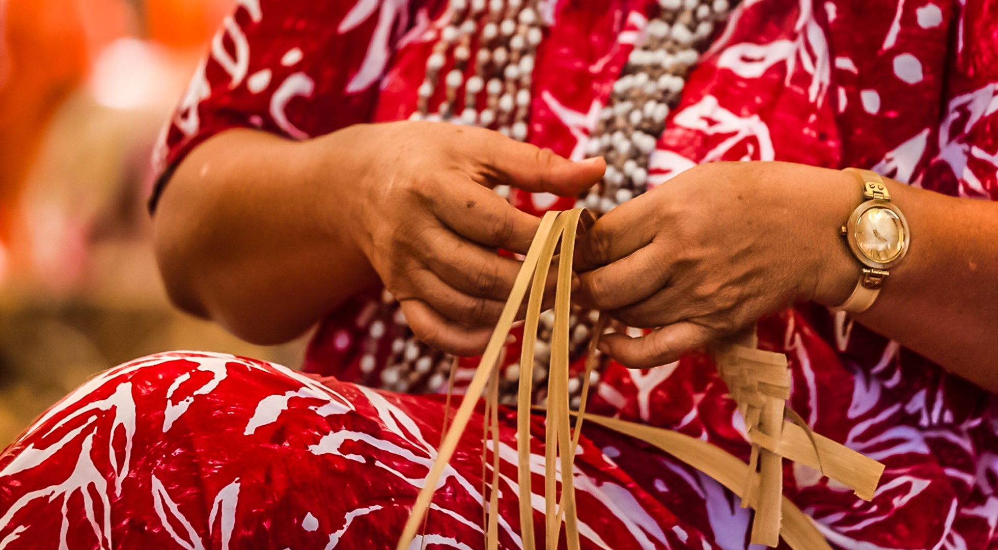 Braiding,Of,An,Artisan,Of,Tahiti