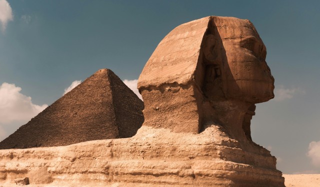 Sphinx and Giza Pyramids