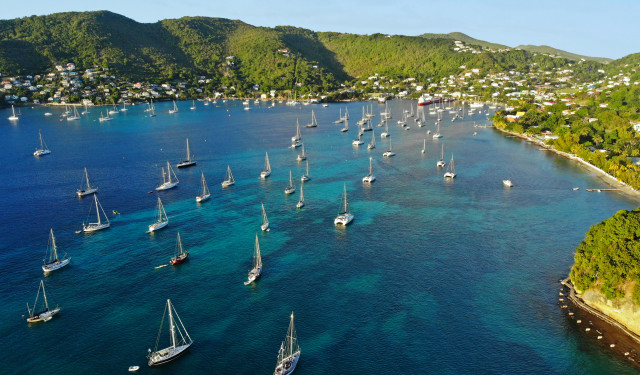 Caribbean Sea with boats